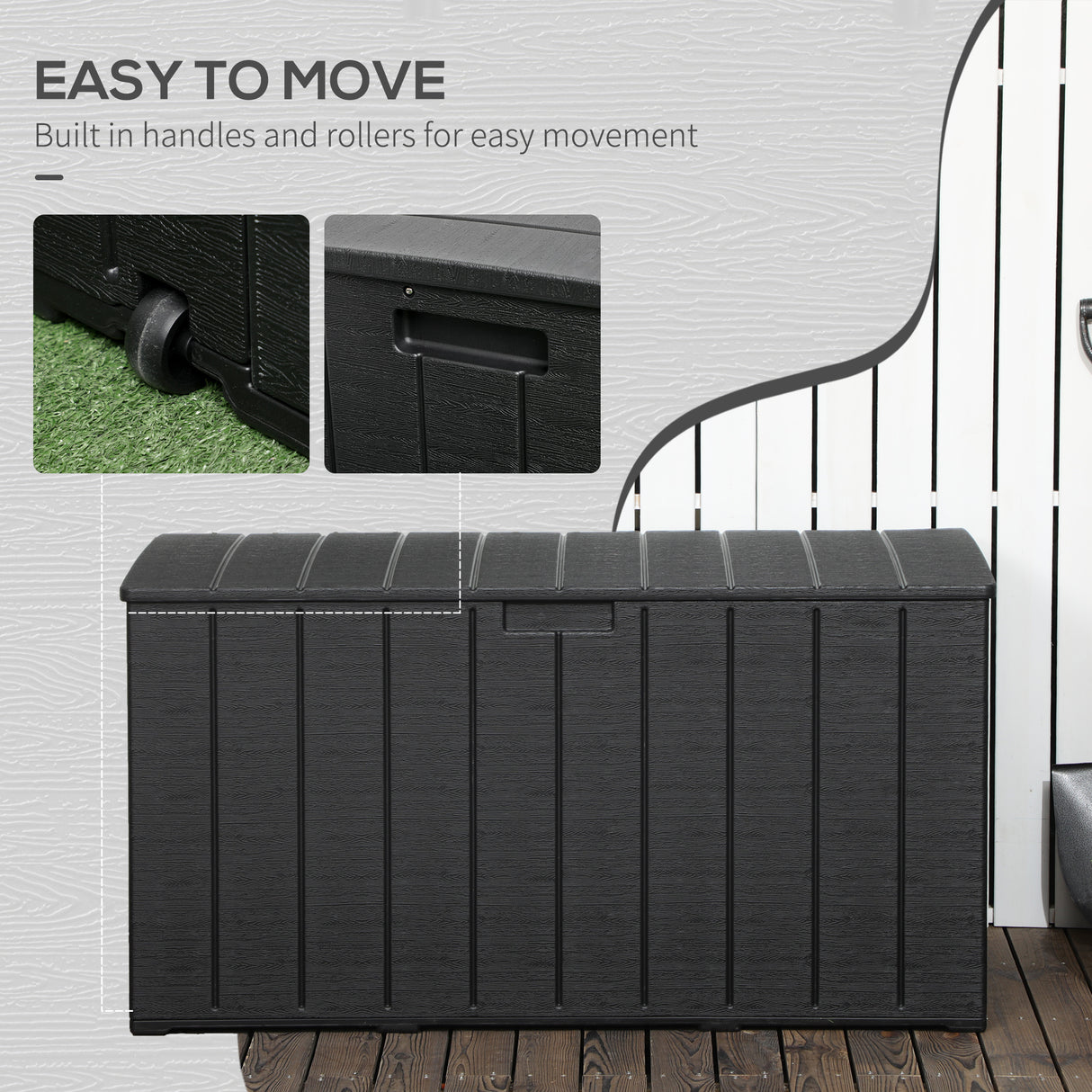 Polyethylene Outdoor Garden Storage Box 336Ltr - Velmora