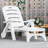 Polypropylene Folding Recliner Garden Sun Lounger on Wheels - Velmora