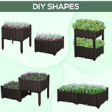 Polypropylene Outdoor Garden Planter Box 40cm Wide in Set Of 2 - Velmora