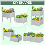 Polypropylene Outdoor Garden Planter Box 40cm Wide in Set Of 2 - Velmora