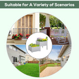 Polypropylene Outdoor Garden Planter Box 40cm Wide in Set Of 2 - Velmora