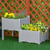 Polypropylene Outdoor Garden Planter Box 40cm Wide in Set Of 2 - Velmora