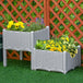 Polypropylene Outdoor Garden Planter Box 40cm Wide in Set Of 2 - Velmora