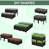 Polypropylene Outdoor Garden Planter Box 40cm Wide in Set Of 4 - Velmora