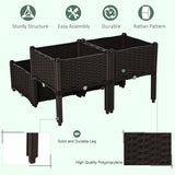 Polypropylene Outdoor Garden Planter Box 40cm Wide in Set Of 4 - Velmora