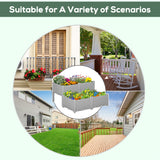 Polypropylene Outdoor Garden Planter Box 40cm Wide in Set Of 4 - Velmora