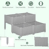 Polypropylene Outdoor Garden Planter Box 40cm Wide in Set Of 4 - Velmora