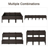 Polypropylene Outdoor Garden Planter Box 40cm Wide in Set Of 6 - Velmora