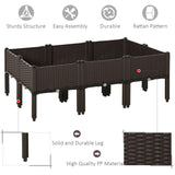 Polypropylene Outdoor Garden Planter Box 40cm Wide in Set Of 6 - Velmora