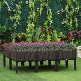 Polypropylene Outdoor Garden Planter Box 40cm Wide in Set Of 6 - Velmora