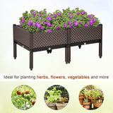 Polypropylene Outdoor Garden Planter Box 50cm Wide in Set Of 2 - Velmora