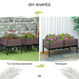 Polypropylene Outdoor Garden Planter Box 50cm Wide in Set Of 2 - Velmora