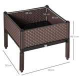 Polypropylene Outdoor Garden Planter Box 50cm Wide in Set Of 2 - Velmora