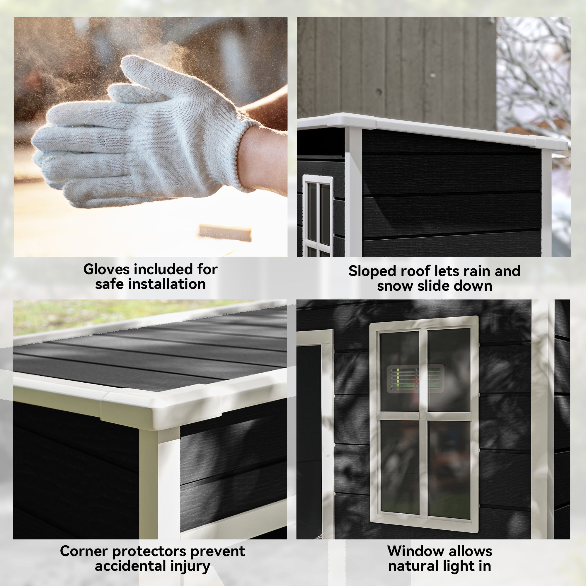 Polypropylene Outdoor Garden Shed 5ft x 3ft - Velmora