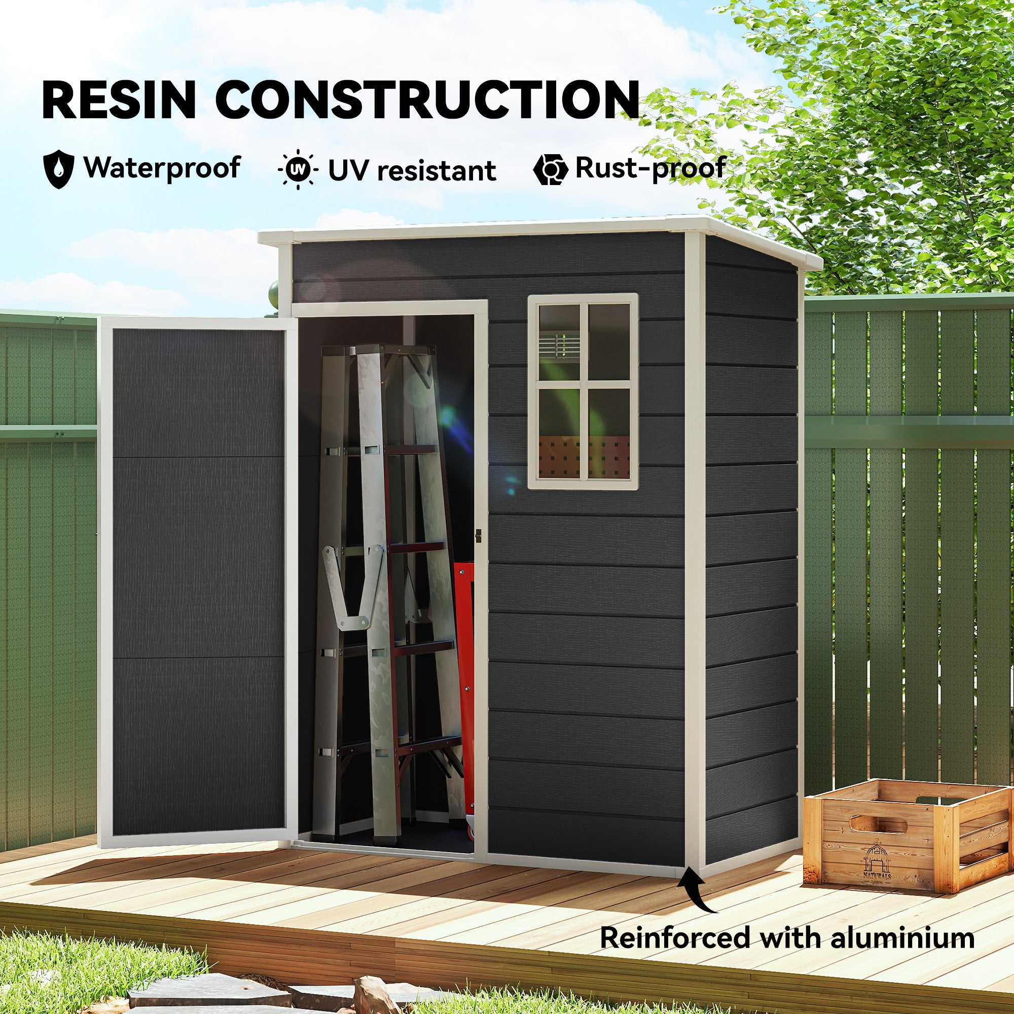 Polypropylene Outdoor Garden Shed 5ft x 3ft - Velmora