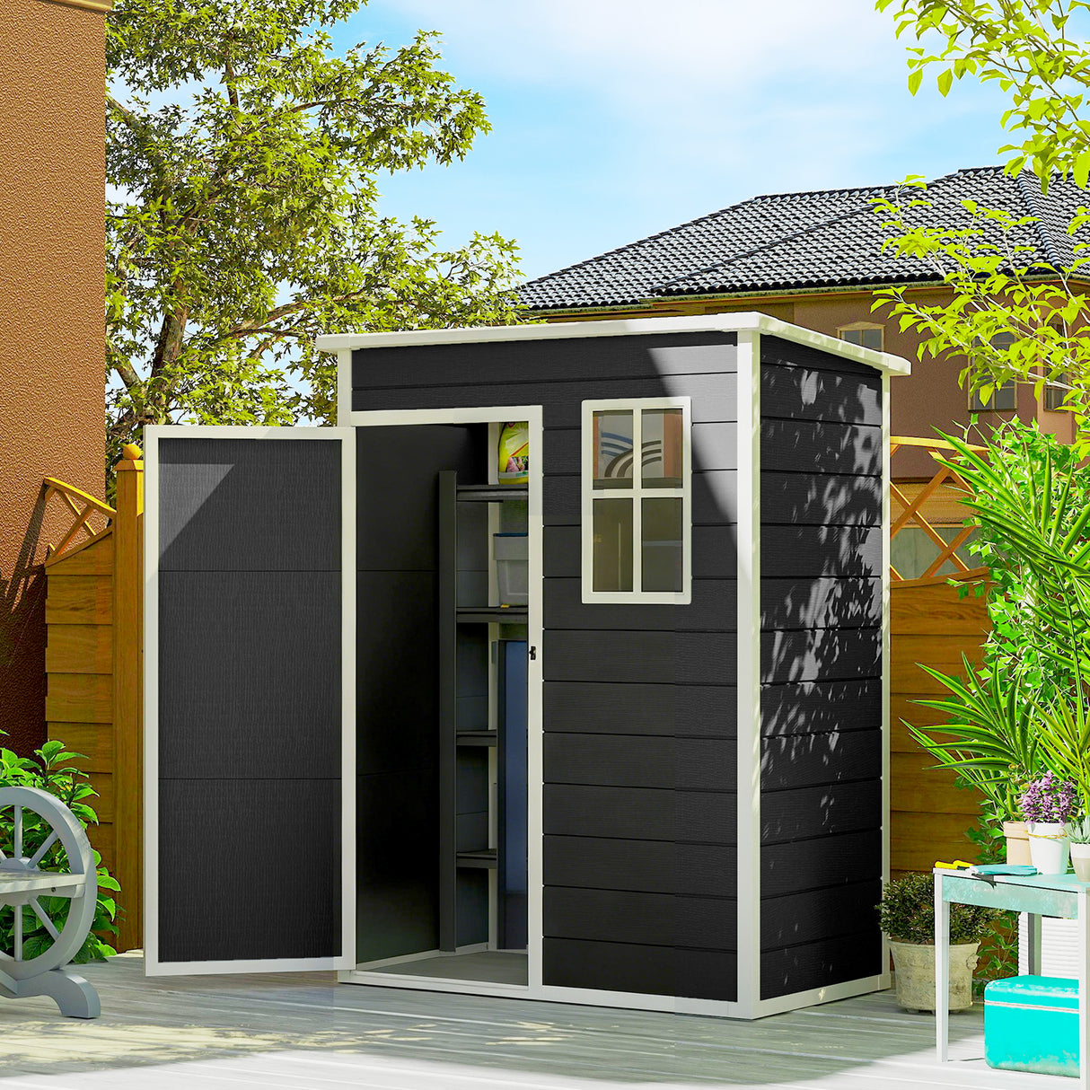 Polypropylene Outdoor Garden Shed 5ft x 3ft - Velmora