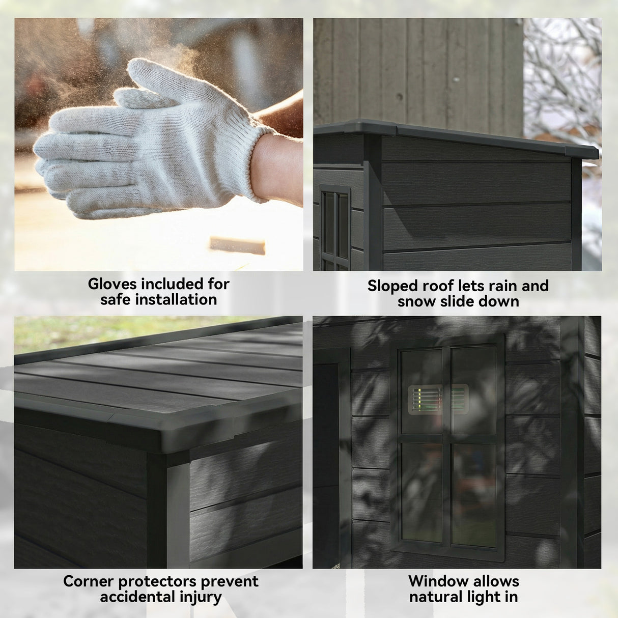Polypropylene Outdoor Garden Shed 5ft x 3ft - Velmora