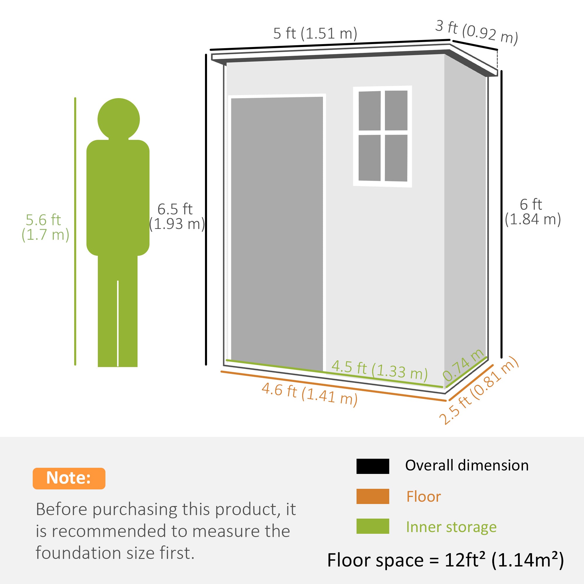 Polypropylene Outdoor Garden Shed 5ft x 3ft - Velmora