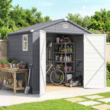 Polypropylene Outdoor Garden Shed 7.9ft x 6.2ft With Aluminium Frame - Velmora