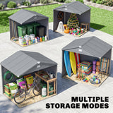 Polypropylene Outdoor Garden Shed 7.9ft x 6.2ft With Aluminium Frame - Velmora