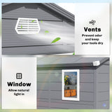 Polypropylene Outdoor Garden Shed 7.9ft x 6.2ft With Aluminium Frame - Velmora