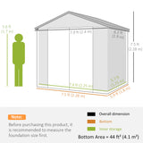 Polypropylene Outdoor Garden Shed 7.9ft x 6.2ft With Aluminium Frame - Velmora
