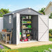 Polypropylene Outdoor Garden Shed 7.9ft x 6.2ft With Aluminium Frame - Velmora