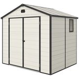 Polypropylene Outdoor Garden Shed 7.9ft x 6.2ft With Aluminium Frame - Velmora