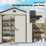 Polypropylene Outdoor Garden Shed 7.9ft x 6.2ft With Aluminium Frame - Velmora