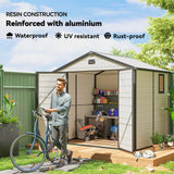 Polypropylene Outdoor Garden Shed 7.9ft x 6.2ft With Aluminium Frame - Velmora