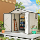 Polypropylene Outdoor Garden Shed 7.9ft x 6.2ft With Aluminium Frame - Velmora