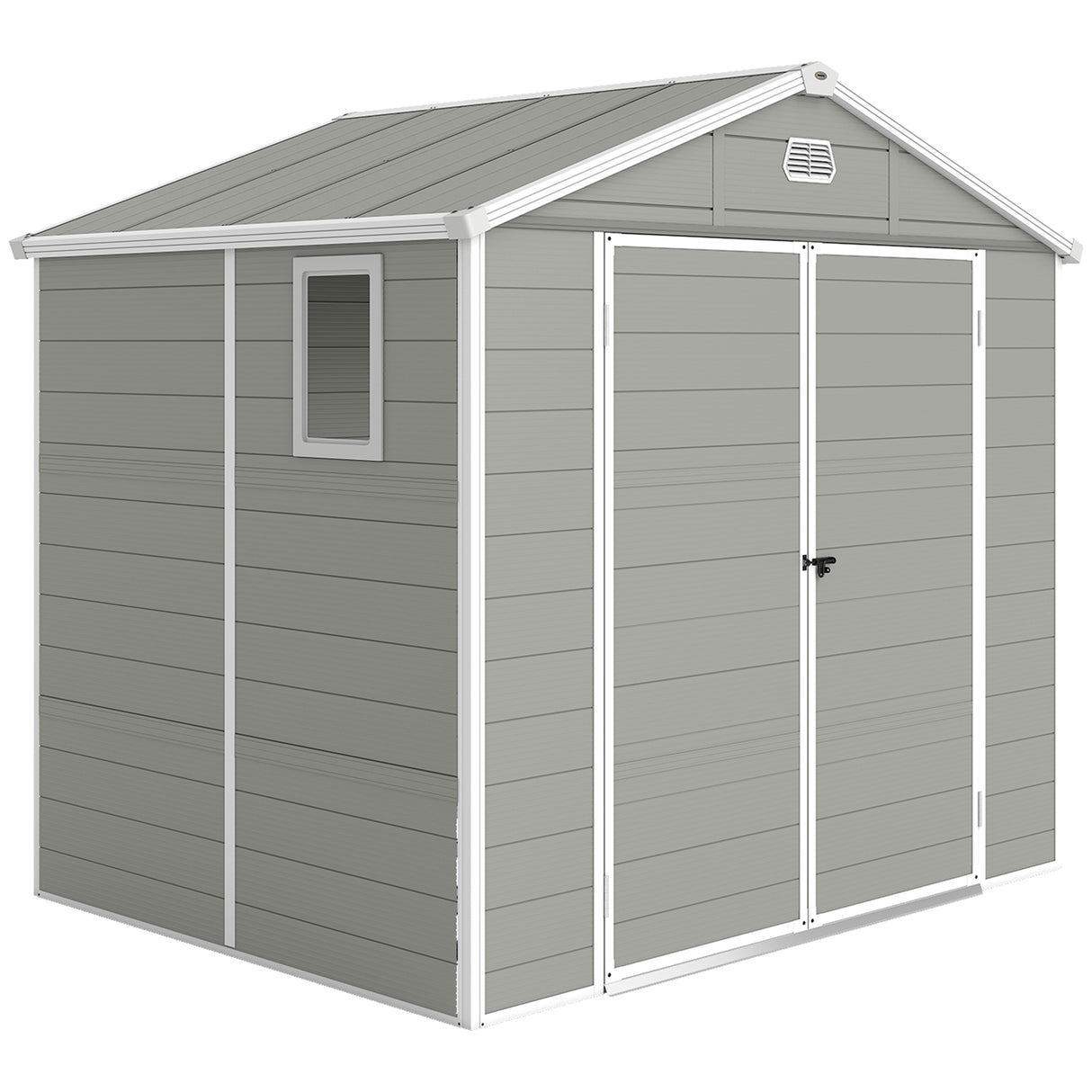 Polypropylene Outdoor Garden Shed 7.9ft x 6.2ft With Aluminium Frame - Velmora