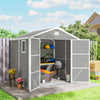 Polypropylene Outdoor Garden Shed 7.9ft x 6.2ft With Aluminium Frame - Velmora