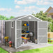 Polypropylene Outdoor Garden Shed 7.9ft x 6.2ft With Aluminium Frame - Velmora