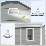 Polypropylene Outdoor Garden Shed 7.9ft x 6.2ft With Aluminium Frame - Velmora
