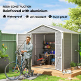 Polypropylene Outdoor Garden Shed 7.9ft x 6.2ft With Aluminium Frame - Velmora