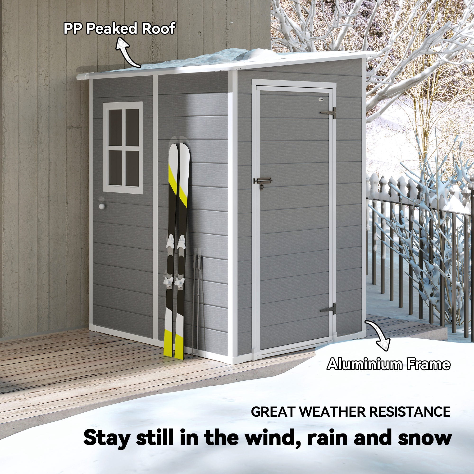 Polypropylene Outdoor Garden Storage Shed 4ft x 5ft - Velmora