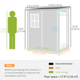 Polypropylene Outdoor Garden Storage Shed 4ft x 5ft - Velmora