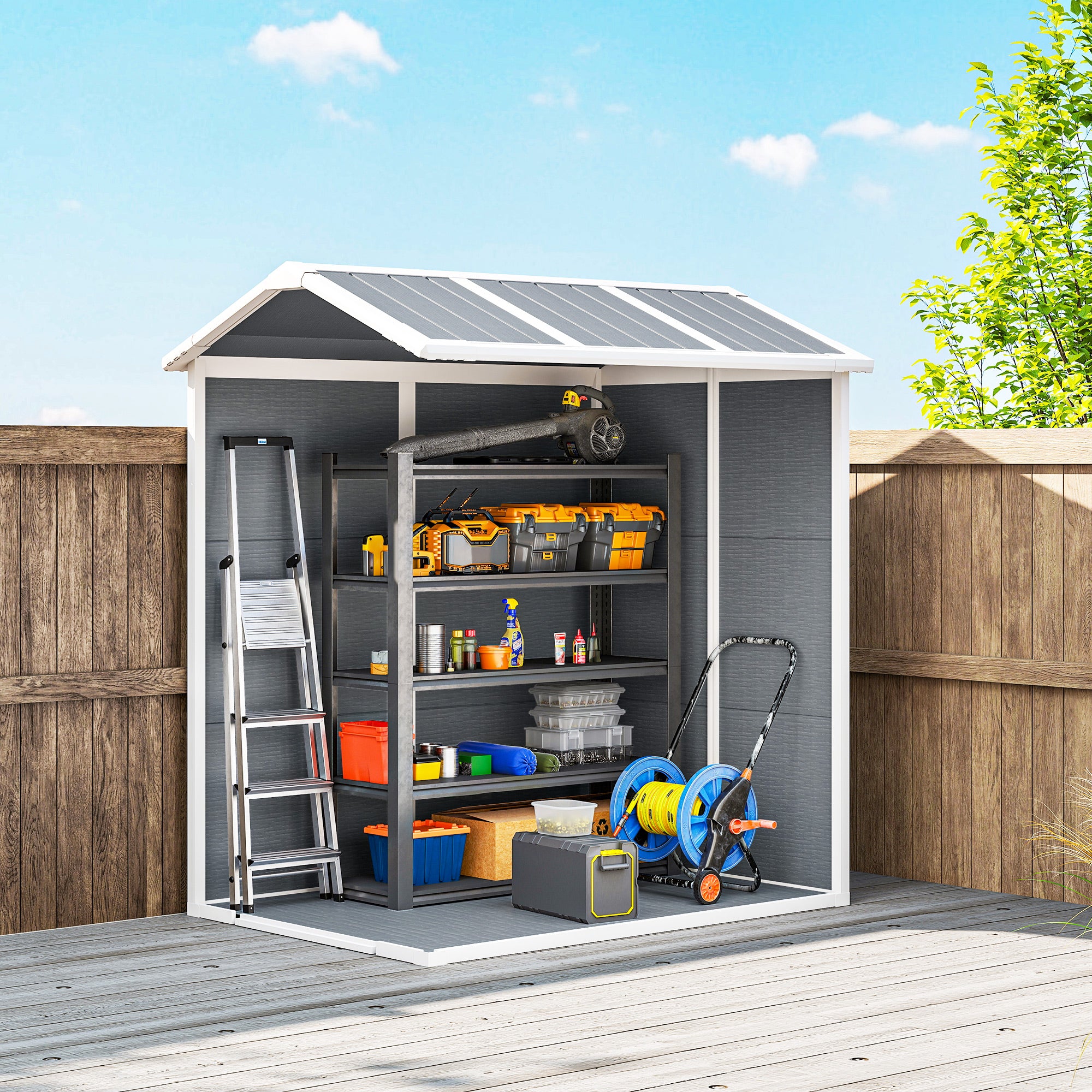 Polypropylene Outdoor Garden Storage Shed 4ft x 6ft - Velmora