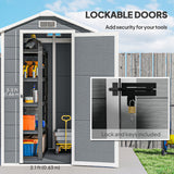 Polypropylene Outdoor Garden Storage Shed 4ft x 6ft - Velmora