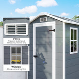 Polypropylene Outdoor Garden Storage Shed 4ft x 6ft - Velmora
