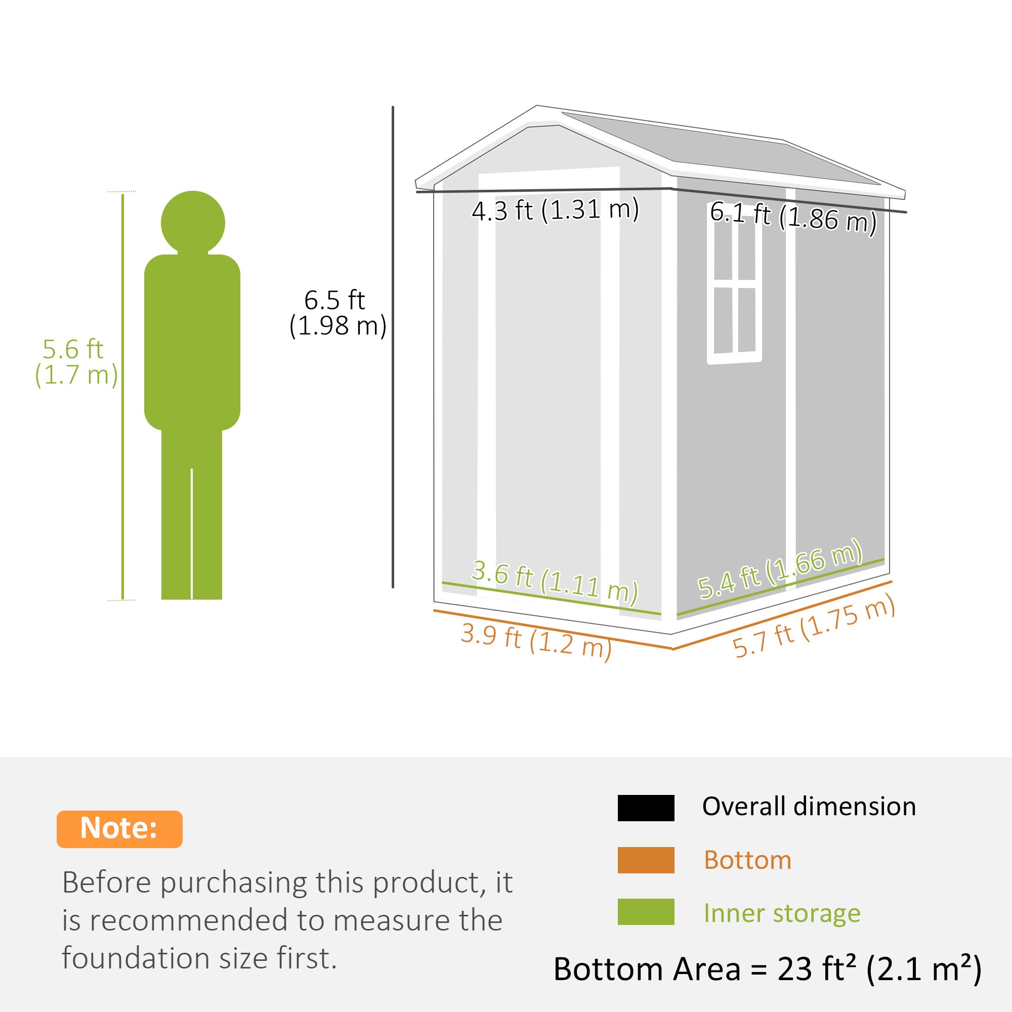 Polypropylene Outdoor Garden Storage Shed 4ft x 6ft - Velmora