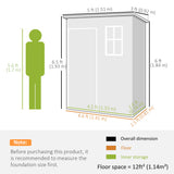 Polypropylene Outdoor Garden Storage Shed 5ft x 3ft - Velmora