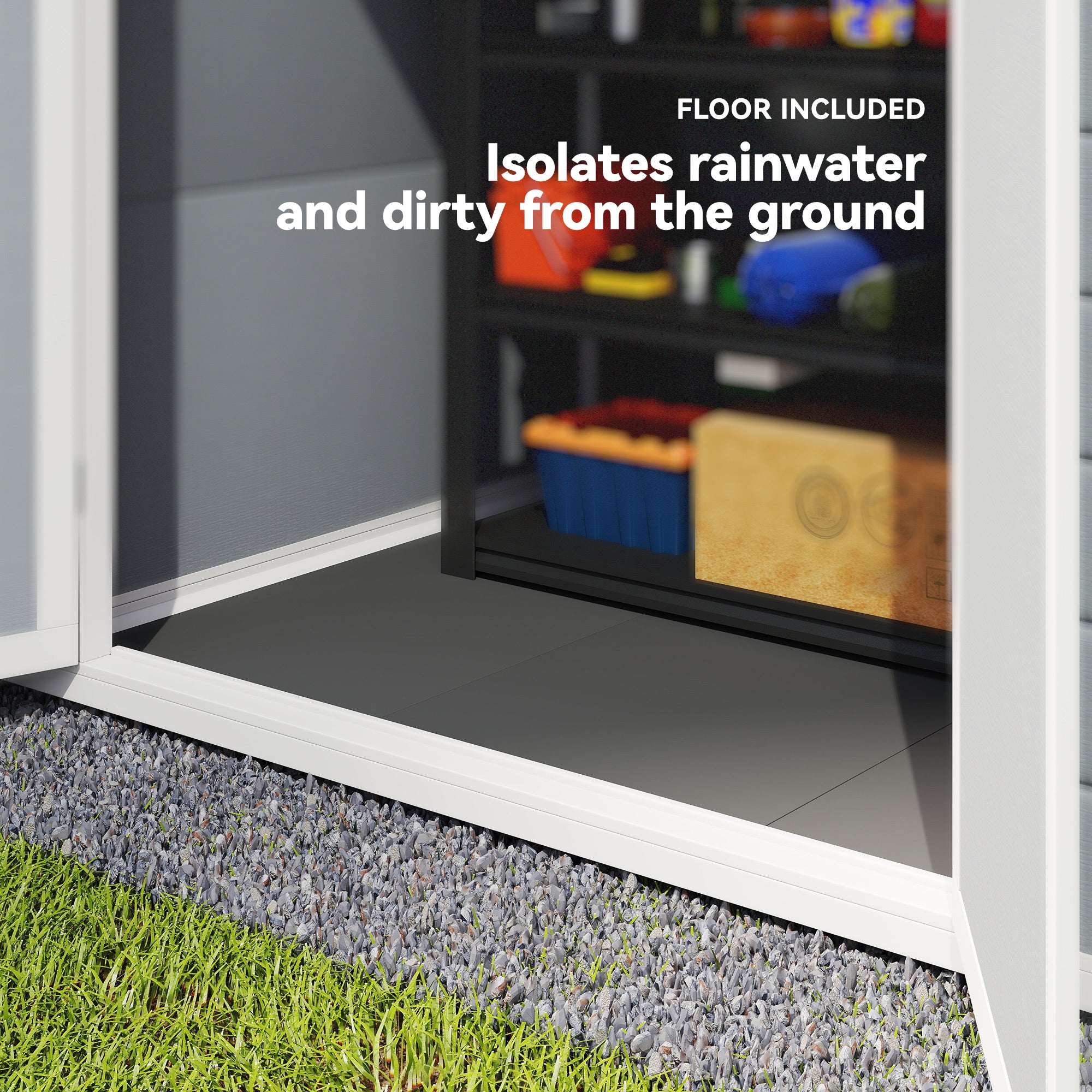 Polypropylene Outdoor Garden Storage Shed 6ft x 4.5ft - Velmora
