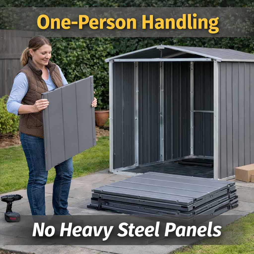 Polypropylene Outdoor Garden Storage Shed 6ft x 4.5ft - Velmora