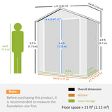 Polypropylene Outdoor Garden Storage Shed 6ft x 4.5ft - Velmora