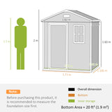 Polypropylene Outdoor Garden Storage Shed 6ft x 4ft - Velmora