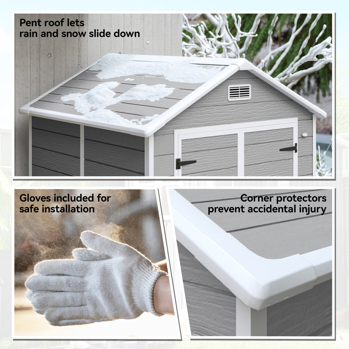 Polypropylene Outdoor Garden Storage Shed 6ft x 5ft - Velmora