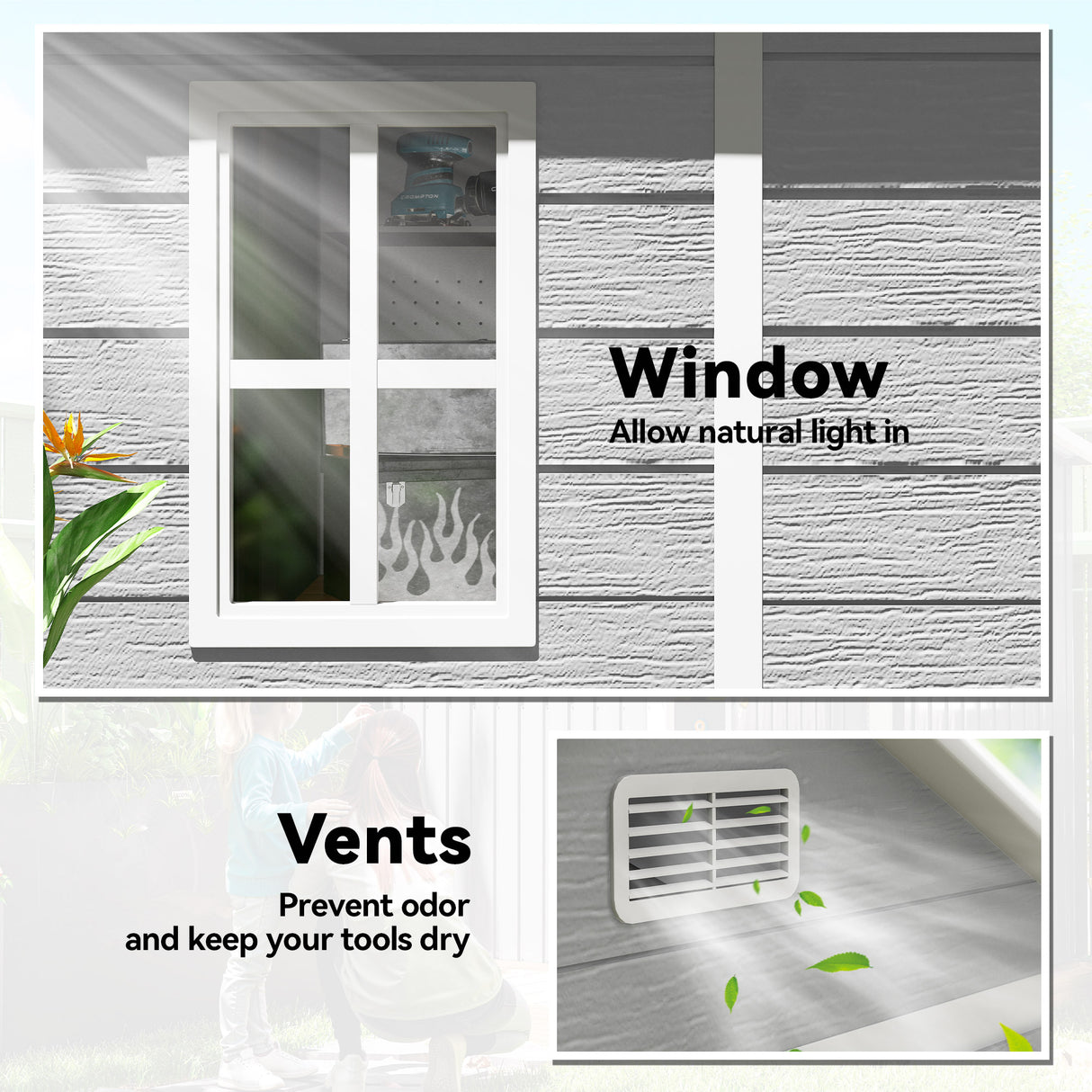Polypropylene Outdoor Garden Storage Shed 6ft x 5ft - Velmora