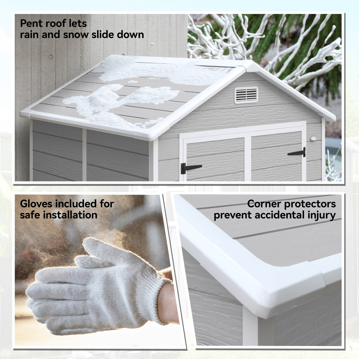 Polypropylene Outdoor Garden Storage Shed 6ft x 5ft - Velmora